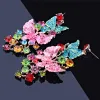 Necklaces Attractive Bridal Jewelry Set Painting Butterfly Full Crystal Multi Layer Necklace Earrings For Girl Party Wedding Accessories