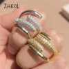 Bands Zakol Exquis micro-réglage Zircon Metal Cross Opening Anneaux pour femmes bijoux de luxe des filles gothiques