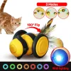 Zabawki Ulepsz Smart Cat Toy Car Automatyczne ruchy interaktywne zabawki puzzle z LED LED THE LIBETER FOROETOR DO PSING KITIET Trening USB