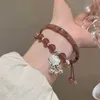 Suzuki Flower Cat Eye Stone Half Bracelet for Women Light Luxury Small and Elegant Exquisite Bracelet Cold and Elegant Versatile Bracelet Handpiece