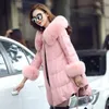 Pelle femminile vera pecora cappotto femmina pelliccia inverno con cappuccio con cappuccio giù per donne vestiti da donna 2024 coreanestri coreani vere 2500