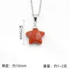 Natural Stone star Pendant Necklace for Women 7 Chakra Quartz Healing Crystal Necklaces for Women Men