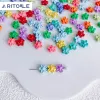 Strands Candy color flower straight hole alloy material DIY handmade mobile phone chain bracelet hairpin jewelry accessories wholesale