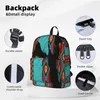 Backpack Western Tribal Wzory w Blues i Brown Children School Bag Laptop Rucksack Travel Bookbag Large Cocer Bookbag