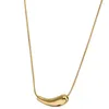 Chaines dieyuro 316l en acier inoxydable Fine Drop Drop forme pendentif petit collier de luxe