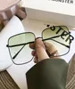 Fade Green Lens Square Occhiali da sole oversize unisex Big Eyewear Luxury Designer Women Shades Oclasshi Vintage Uv4006532792