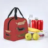 Väskor Kawaii Dachshund Dogs Isolerad lunch Tygväska för kvinnor Wiener Sausage Dog Portable Cooler Thermal Bento Box Work School Travel