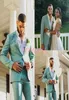 2019 Mint Green Mens Cost One Button Grooms Por Smoking Tuxedos Notched Abel Groom Business Business Casual Blazers Jacke2033517