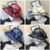 Style European Mesh Straw Hats Bow Flower Elegant Fairy Hat Summer Semi Covered Fashion Caps