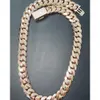 18K Gold Bathed Chain Link Chain Color Colar cubano Jóias VVS Missanite Diamond 925 Colar cubano para homens