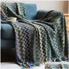 Blankets Blanket Light Knit Stripe Super Soft Bohemia For Bed Throw With Tassel P Warm Home Decorative 221109 Drop Delivery Garden Tex Dhnml