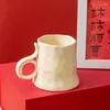 Mugs 370ml French Retro Water Cup For Girls High Beauty Flowers Couple Broken Flower Ceramic Mug Household Milk Coffee