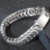 Strands Titanium armband män 12mm matt rostfritt stål män på handband armband manliga smycken järn mannen armband grossistobjekt