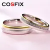 Cosfix D Coppia di colori Rings per amanti Feeding Band Engagement 925 Sterling Silver Set Jewelry Wholesale 240401