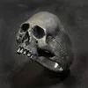 Bands Vintage Men's Punk Skeleton ring Gothic Punk Ghost Head Skull Ring HipHop Men's Horror Skeleton Locomotive Rock Biker Jewelry