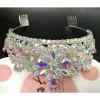 Bijoux baroque cristal water drop couronnes et tiaras hingestone diadème couronne femme mariée accessoires de cheveux de mariage bijoux cadeau