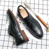 Casual schoenen Men Leather Oxford Veter-up Business Men's Flats Italiaans Design Mans Leisure Derby Footwear Big Size 38-47