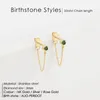 Dangle Earrings Women 10PCS Zircon Birthstone Pendant Chain Rhinestone Zodiac Sign Stainless Steel Jewelry Party Gifts Wholesale