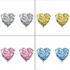 2022 Ins Top Sell Stud Earrings Simple Fashion Jewelry Solitaire Multi Color 5A Cubic Zircon CZ Diamond 925 Sterling Silver Heart 255g