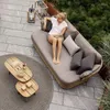 Meubles de camps canapé extérieur balcon de chaise de balcon de rotin combinaison de loisirs à double terrasse