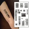 Temporary Sticker Water Transfer Barcode Tattoo Black Triangle Body Arm Men Women Fake Art Decor Waterproof 240408