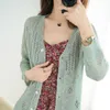 Frauen Strick Frühling und Sommer koreanischer Stil Lose gestrickte Strickjacke hohl