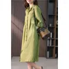 Casual Dresses For Women 2024 Summer Elegant French Shirt Lapel Neck Dress Vintage Looes Office Commuting Long Formal