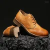 Scarpe casual Vintage Derby Round-Toe Round-Toe Goodyear Business Business Bassic Oversates Oversafing of Men 38-46