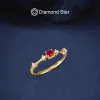 Ringar 925 Silver 9K Gold Lab Ruby Ring for Women Anniversary Wedding Engagement 9K Gold Rings for Women Agl Lab Gemstone Rings