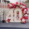 Dekoracja imprezy 92PCS Red Pink Metal Rose Balon Balon Garland Arch Kit Złote lateks