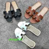 Oran Sandals Womens Slippers Leather for Outerwear 2024 New Summer Fashion Buresatile Flat Bottod Sheepskin One Line Traw has logo dnsc mgdz