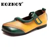 Casual Shoes Koznoy 1.5cm Ethnic Mules Genuine Leather Summer Women Softs Soled Hook Flats Leisure Slip On Oxfords Loafers Mary Jane