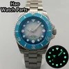 Relógios de pulso 40mm NH35 Relógio automático Sapphire Glass Blue Capítulo Dial Gradiente com Data de 4,5 horas luminosa verde luminosa