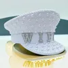 Berets Women's White Wifey Little Pearl Polyester Fashion Luxury Captain Hat Wedding Party Bridal Cap Navy Wife