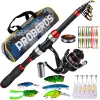 Combo 1.8M Fishing Rod Fishing Reel Telescopic Feeder 4:8:1 Spinning Reel Baits Set Lure Short Travel Soft Lures Bass Carp Pike Kit