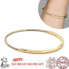 Strands New Popular 925 Silver Signature Series Id Meteor Women's Classic Open Signature Bracelet Suitable for Charming Jewelry