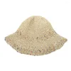 Bérets Summer Sun Sun Sun pour femmes montrant le visage petit chapeau de seau grand et crème solaire de la plage de la mer Z8d8