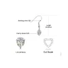 Ohrringe JuwelryPalace Heart 2CT natürliche Zitronenquarz Weißer Topaz 925 Sterling Silber Tropfen Ohrringe für Frauen Mode Edelsteinschmuck