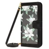 Flower Case for Google Pixel 9 pro hawajski stylowy kwiatowy motyl PU skórzany portfel kredytowy Karta Id Id.
