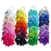 Girl Baby Elastic Hairband Ponytail Colters 5 "Korker Curling Ribbons Tassel Loop Plain Streamer Corker Hair Bows Clips Bobbles Bobbles 10pcs PD002