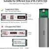 Enclosure SSK Aluminum M.2 SATA SSD Enclosure Reader USB 3.2 Gen 2(6Gbps) TypeC External SSD Adapter for M2 SATA NGFF 2242/2260/2280 SSD