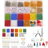 kits y2k Trendy Multicolor Small Bead Kit de 23mm Miã de semente de semente de couro Tassel letra acrílica com miçangas para acessórios de jóias boêmios