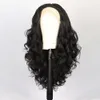 Cross Border European and American Dames Wig Front Lace Wig Yaki Black Split Fluffy Long Curly Hair Synthetische vezel Volledige hoofdset pruiken