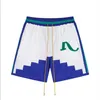 Shorts pour hommes de créateur de scénois de plage d'été coton plaid coton pantalon à cordon imprimé détendue