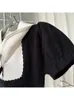 Robes de fête Slim à manches courtes Kint Robe pour femmes 2024 banquet sexy gyaru mini 2000 esthétique vintage noire frocs coréen mode