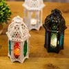 Wysokiej jakości szklany kryształ marokański metalowy pusty świecy Latarnia Wisząca salon Dekoracja Dekora