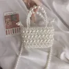 Evening Bags Vintage Pearl White Handmade Woven Beaded Bag Fashion Texture Shoulder Crossbody For Woman Simple Versatile Women's Handbag