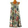 Casual jurken 2024 Dames zomerjurk Lace Design Floral Print Beach Tunic Sundress Losse T -shirt Mini Party Vrouw