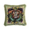 Covers Printed Deer Cushion Pillows Pattern Veet Pillowcase Lumbar Pillow Cover Tassel Edge Home Decoration