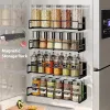 Rack da cucina magnetica portamette per cremagliera impermeabile organizzatore magnetico scaffale per spezie arrugginite senza perforazione accessori da cucina